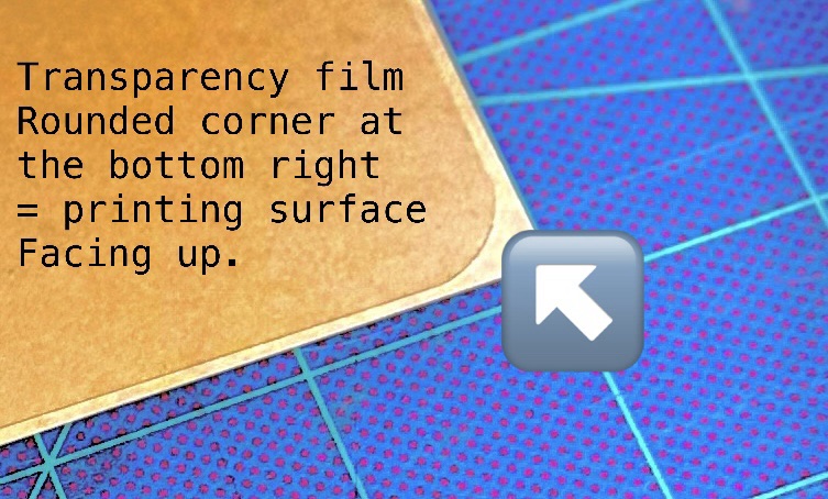 Correct direction for transparency film
